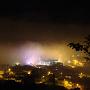 Visão Panorâmica da Cidade apartir da Pousada - Noite com Neblina -  Igreja do Rosário